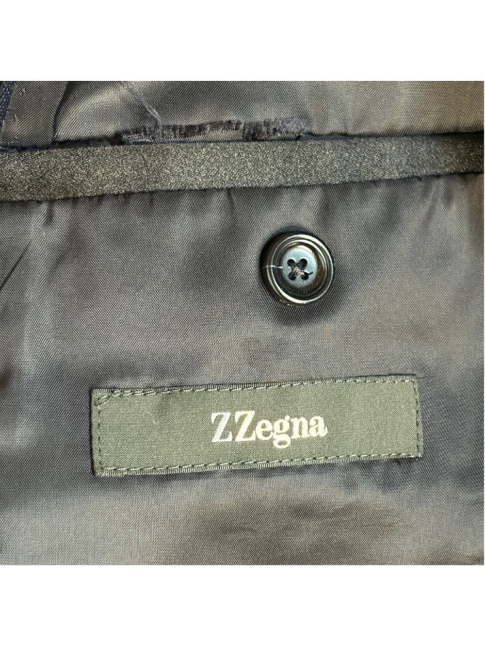 ZZegna Linen Blend Navy Blue Sport Coat Blazer 2 Button Men's Size 54L 44L - Picture 9 of 10